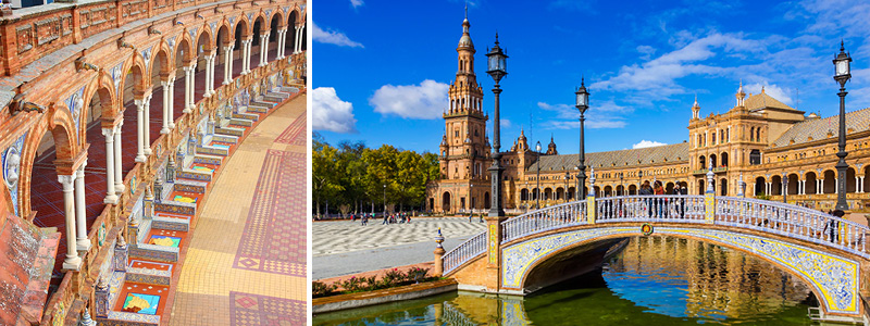 Plaza de España i Sevilla, Spanien